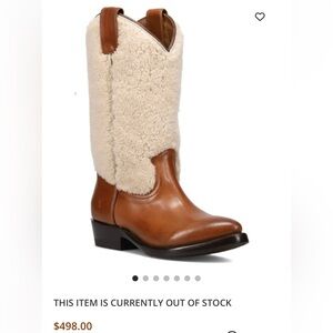 Frye Women's Billy Pull-On Shearling Western Boots - Round Toe